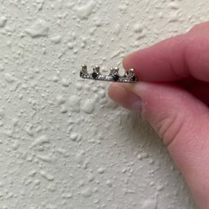 Black and silver Pandora Queen ring